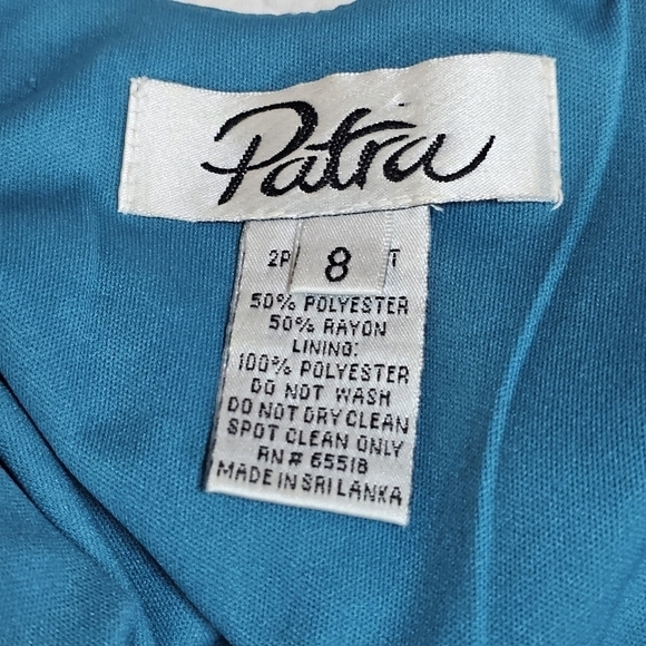 Vintage Patra 2 Piece Teal Lace Dress - Picture 10 of 12